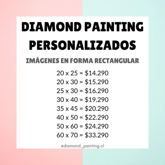 Diamond Painting Personalizado IMÁGENES RECTANGULARES